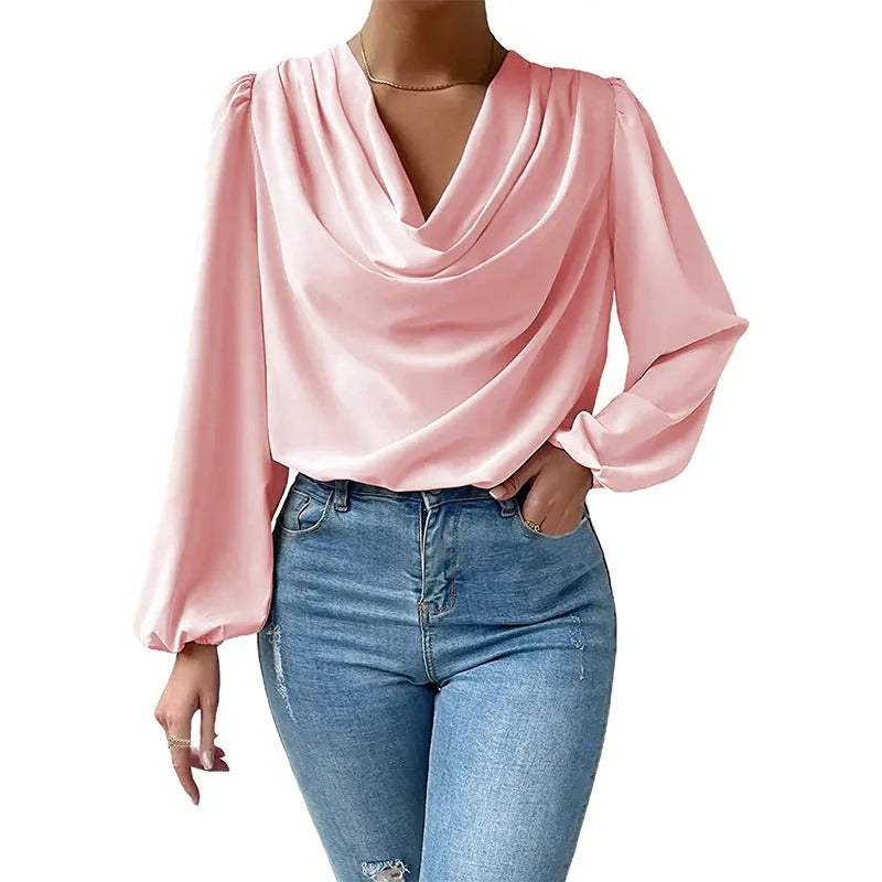 Business-Stil elegante rosa einfache Damenbluse