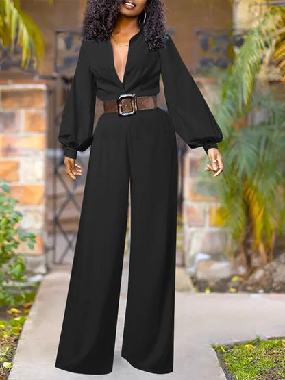 Party Jumpsuit mit Reverskragen und einfacher Hose