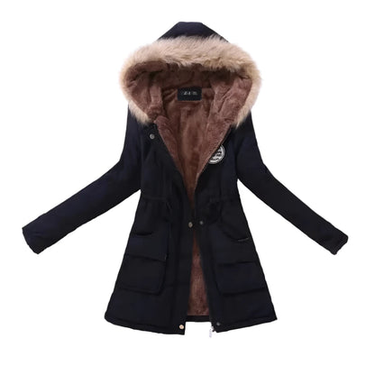 Frauen - Parkas - Kapuze - Baumwolle - Vintage - Winter