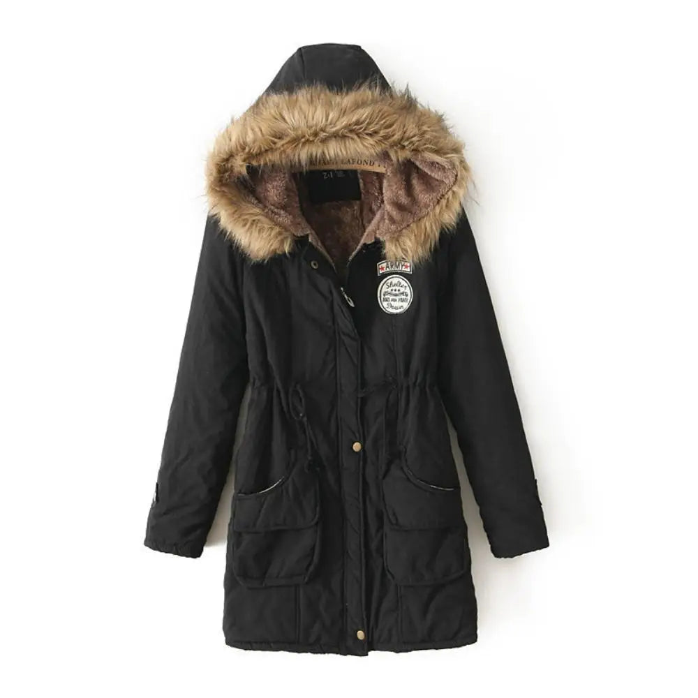 Frauen - Parkas - Kapuze - Baumwolle - Vintage - Winter