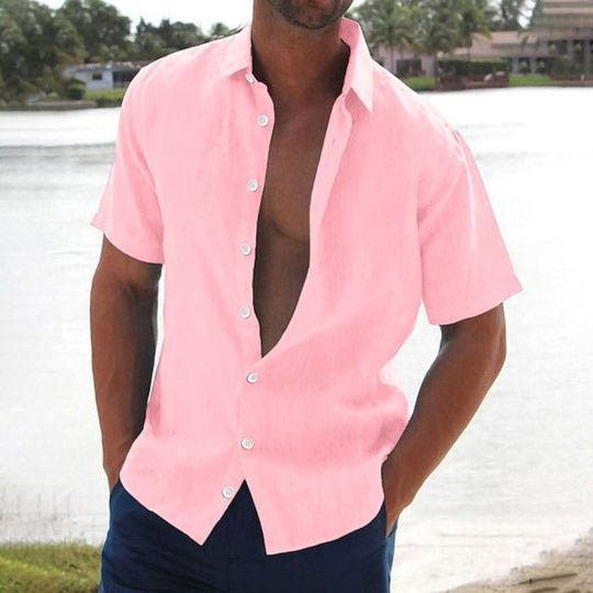 Atmungsaktives und luftiges einfarbiges Sommerhemd für Männer