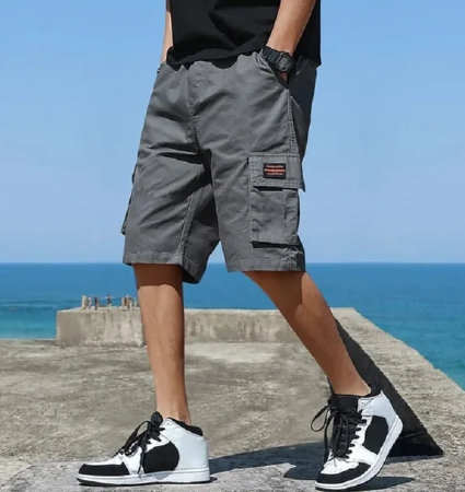 Herren Cargo-Shorts mit mehreren Taschen gerade Shorts