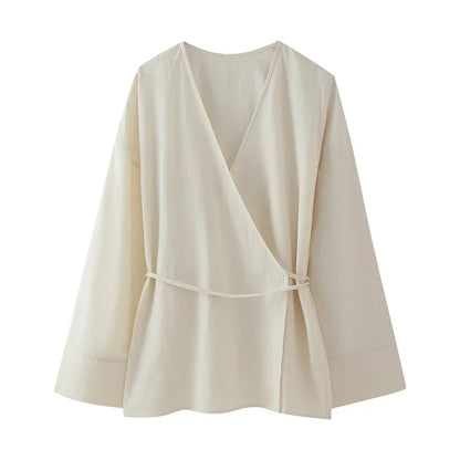 Damen- Outfitset- lockeres Kimono-Pyjamaset- Baumwolle- Sommer