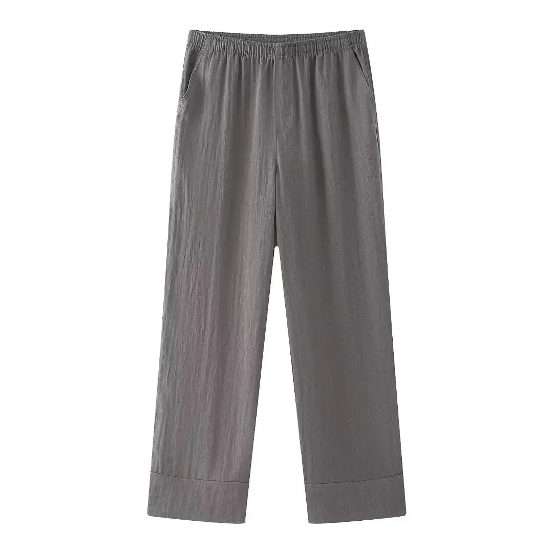 Damen- Outfitset- lockeres Kimono-Pyjamaset- Baumwolle- Sommer