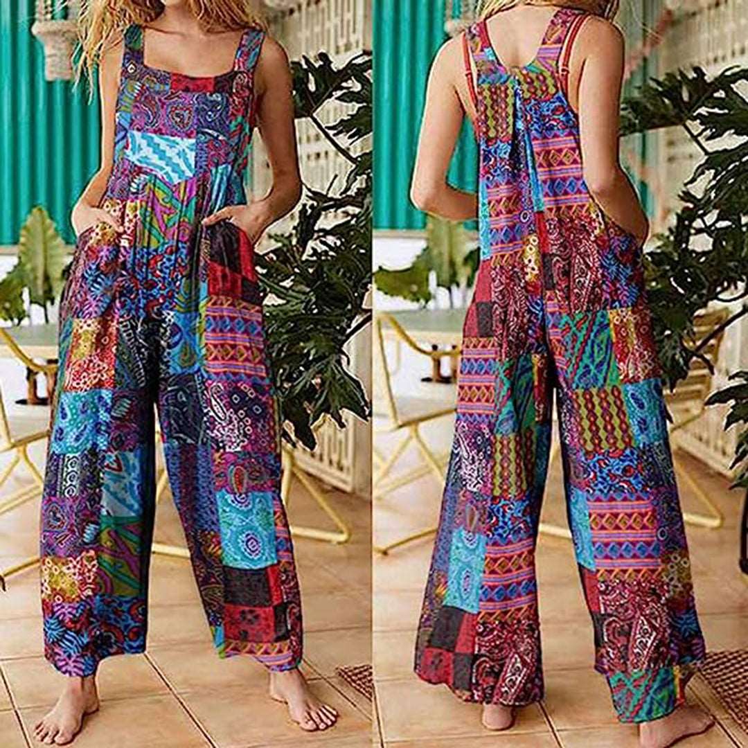 Bohème farbenfrohen Druck Jumpsuit ideal für den Sommer vibe