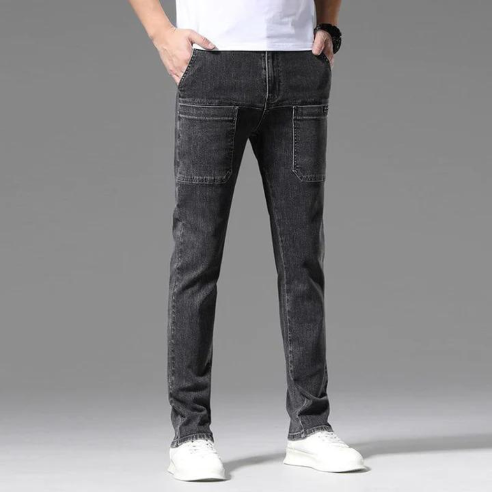 Multi Pocket Gerade geschnittene Jeans