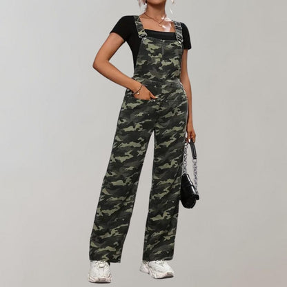 Modischer Jumpsuit für Frauen mit Camouflage-Print