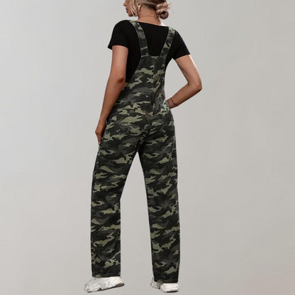 Modischer Jumpsuit für Frauen mit Camouflage-Print