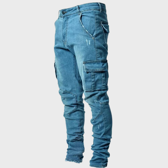Dehnbare, modische Jeans mit mehreren Taschen