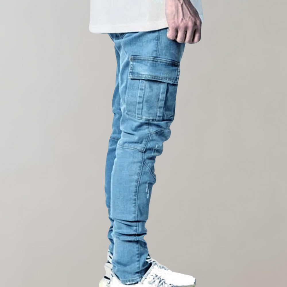 Dehnbare, modische Jeans mit mehreren Taschen