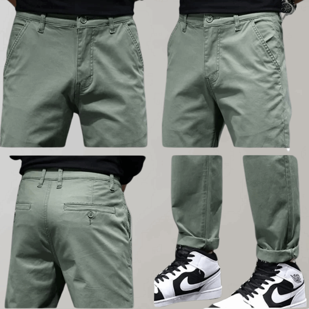 Bequeme stilvolle Chino-Hose mit einfarbigem Design