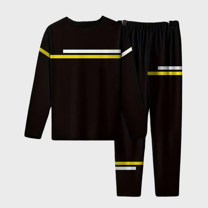 Schwarzes Slim Fit Trainingsanzug Set