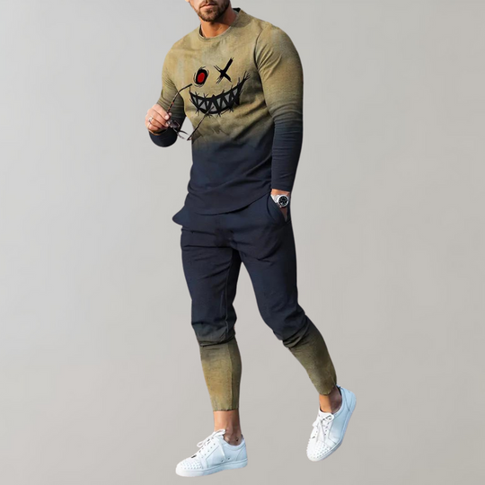 Bedrucktes Design slim fit Trainingsanzug Set