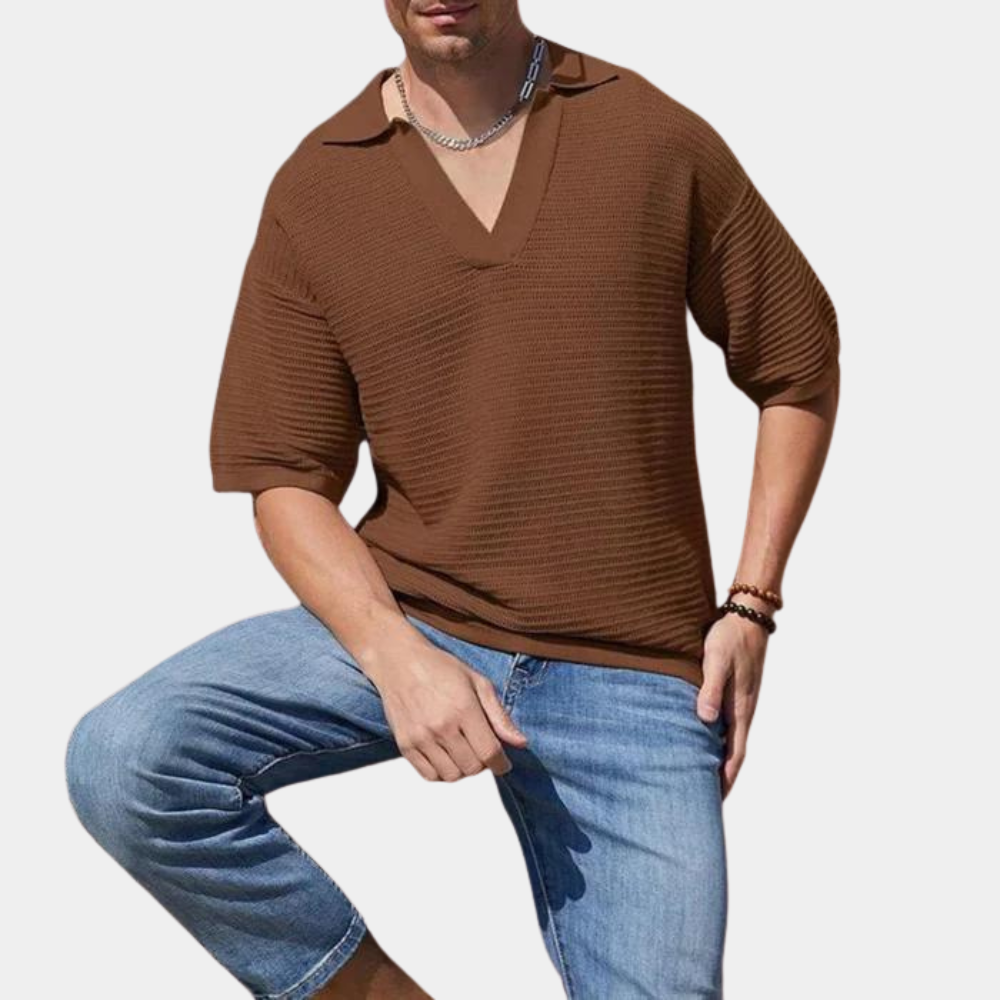 Modernes stylisches V-Ausschnitt Sommerhemd für Männer
