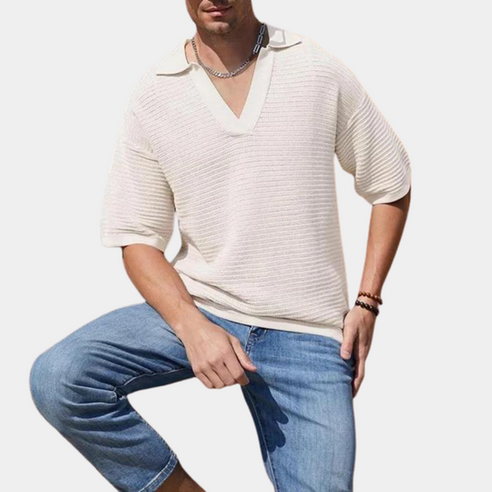 Modernes stylisches V-Ausschnitt Sommerhemd für Männer