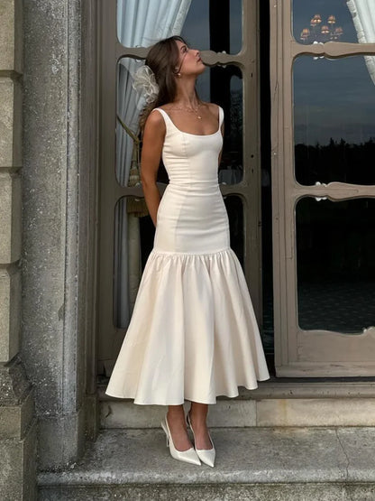 Damen - Midikleid - ärmellos, schmale Passform - Sommer