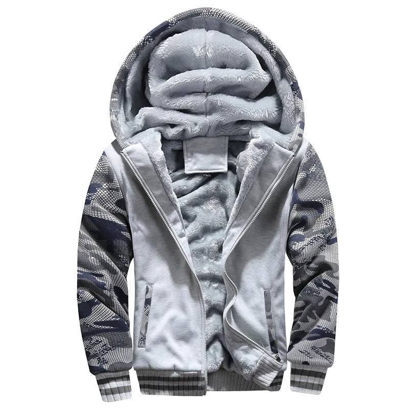 Männer - Jacke - Camouflage - Fleece - Lässig - Winter