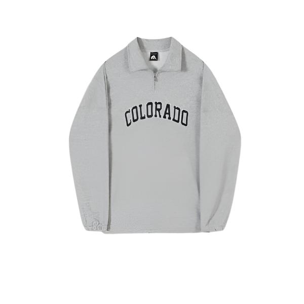 Männer - Sweatshirt - Vintage-Buchstaben-Stickerei - Loose Fit Half Zip - Winter