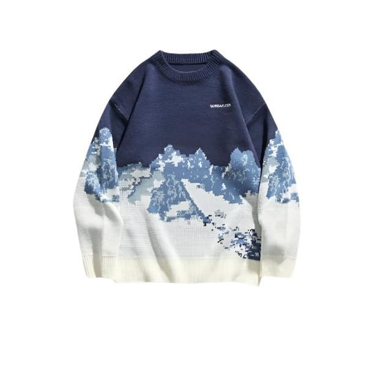 Männer - Pullover - Lässig gestrickt - Grafik Pullover - Winter