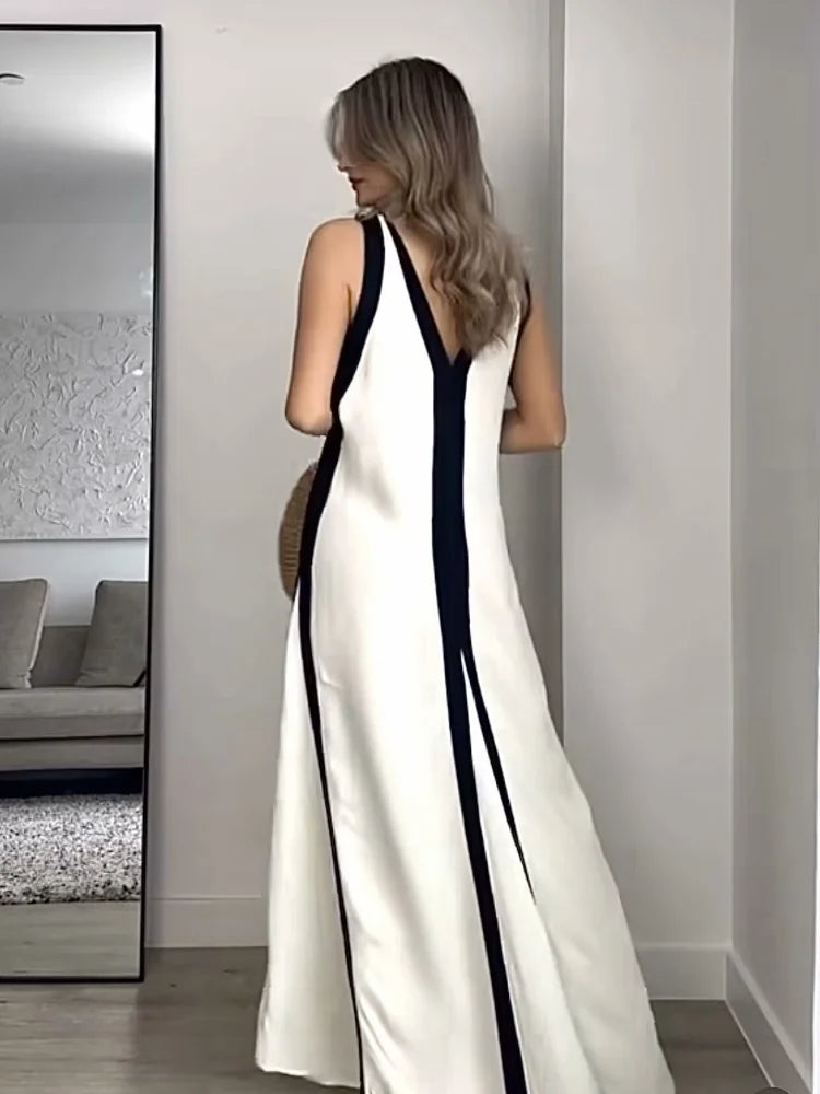 Damen - Maxikleid - Ärmellos, Fließend, Elegant - Sommer