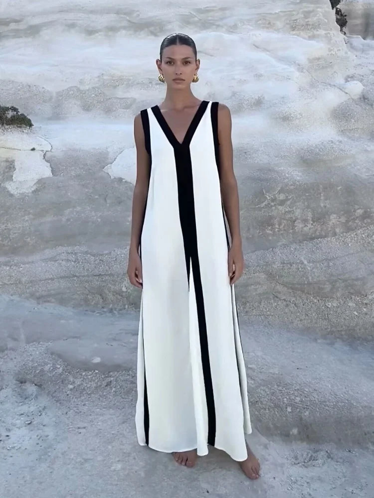 Damen - Maxikleid - Ärmellos, Fließend, Elegant - Sommer