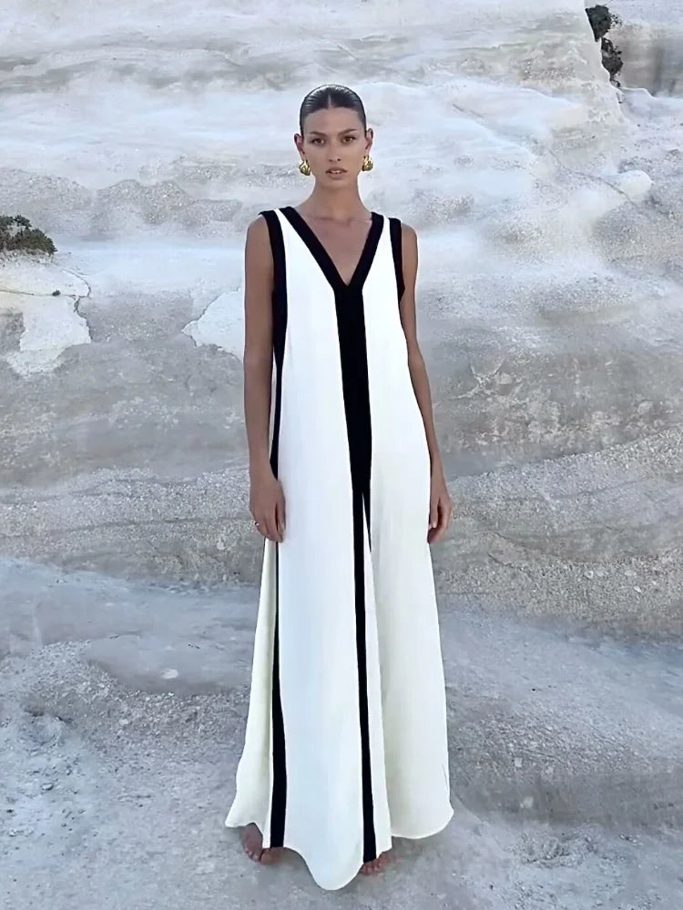 Damen - Maxikleid - Ärmellos, Fließend, Elegant - Sommer