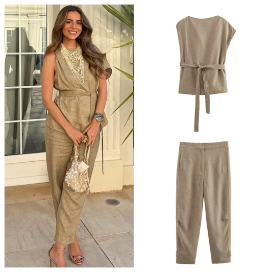 Damen Set - Outfit 2 Stück Top + Hose - Sommer