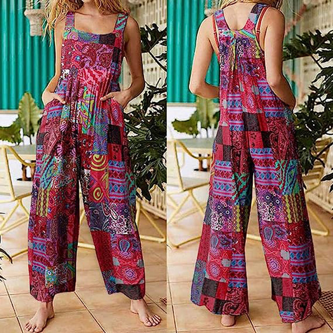 Bohème farbenfrohen Druck Jumpsuit ideal für den Sommer vibe