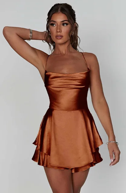 Damen – Kleid – Spitze – Offener Rücken – Einfarbig – Sommer