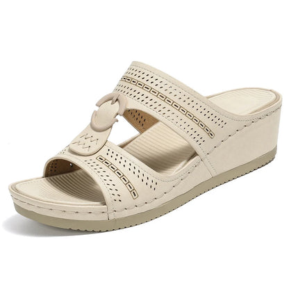 Damen- Sandalen- hohl- Fußgewölbe- Slip on- Gummi- Sommer