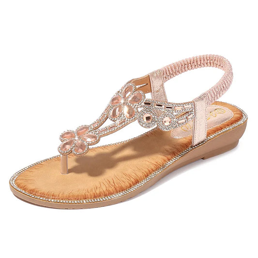 Damen- Sandalen- minimalistisch- Strassdekor- Gummi- Sommer