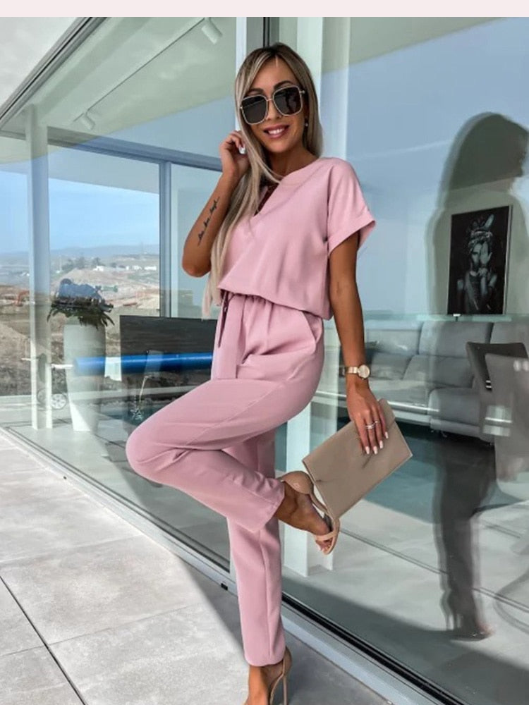 Schmaler Patty Jumpsuit mit fester Farbe