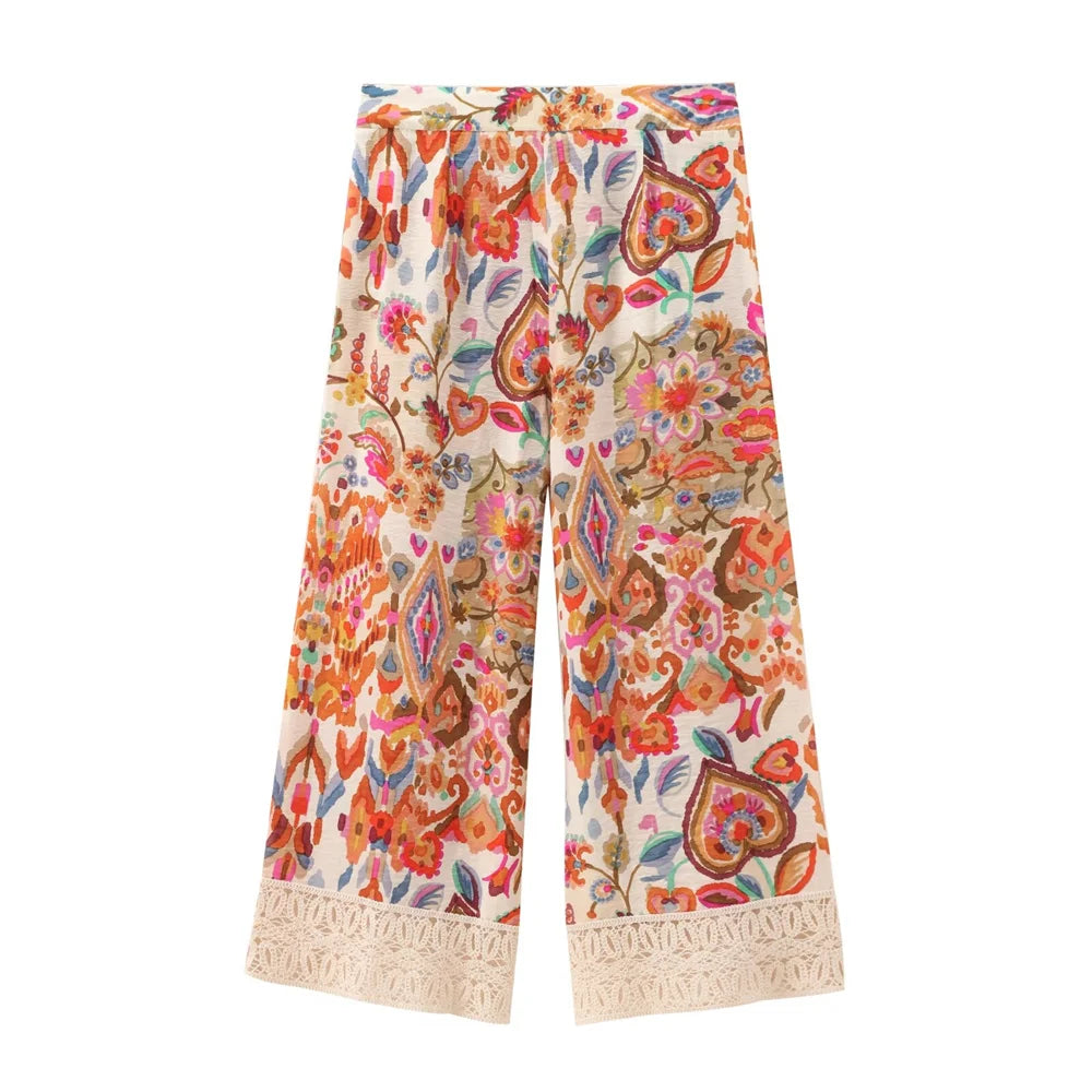 Women's - Set aus Oberteil und Hose - Graffiti-Print Lange Ärmel - Alle Jahreszeiten