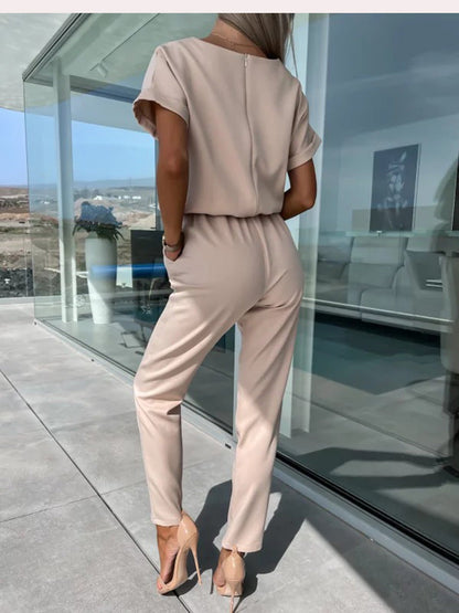 Schmaler Patty Jumpsuit mit fester Farbe