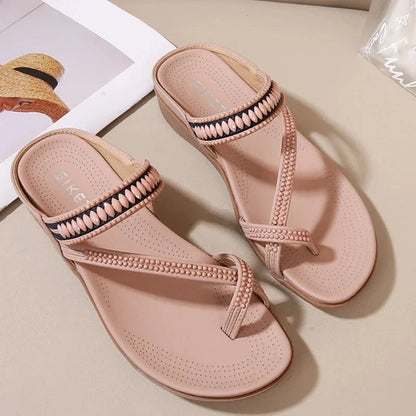 Damen - Sandalen - PU/Gummi - Keilabsatz - Flip Flops - Sommer