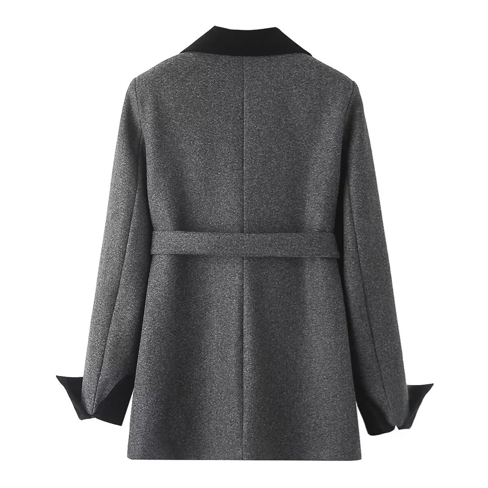 Damen - Panel Coat - Lässig - Mit Gürtel - Herbst