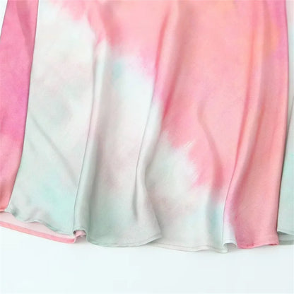 Damen - Midikleid - Schlankmachendes ärmelloses Tie-Dye - Sommer