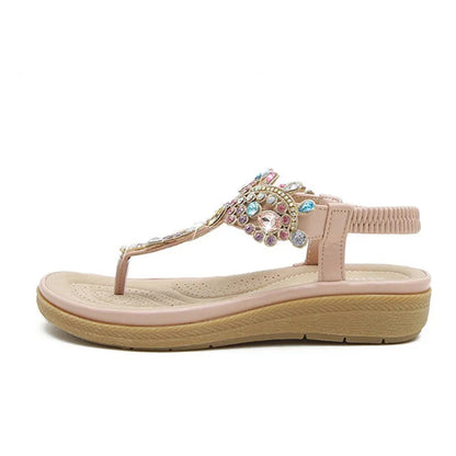 Damen - Sandalen - PU/Mikrofaser - Runde Spitze - Strass - Sommer