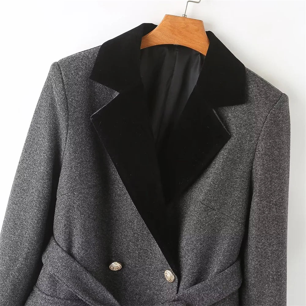 Damen - Panel Coat - Lässig - Mit Gürtel - Herbst