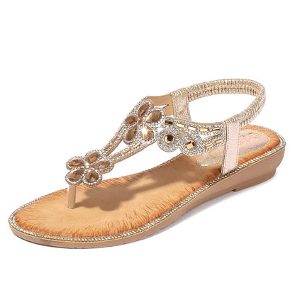 Damen- Sandalen- minimalistisch- Strassdekor- Gummi- Sommer