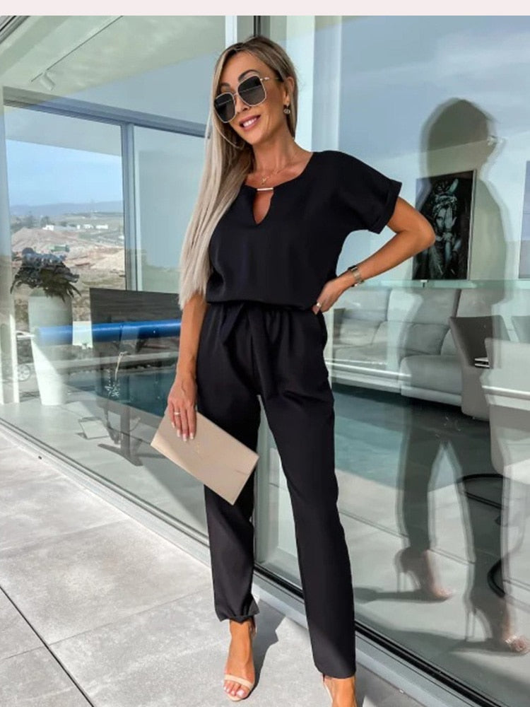 Schmaler Patty Jumpsuit mit fester Farbe