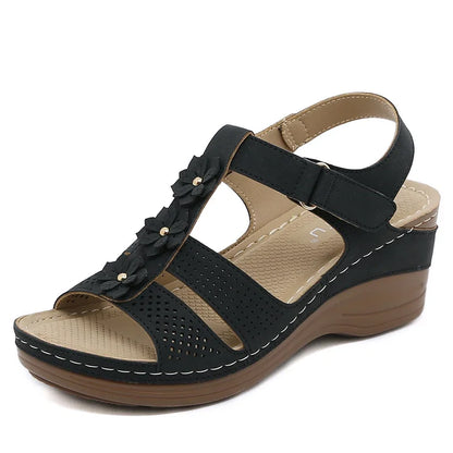 Damen - Sandalen - PU/Gummi - Keilabsatz - Schnallenriemen - Sommer