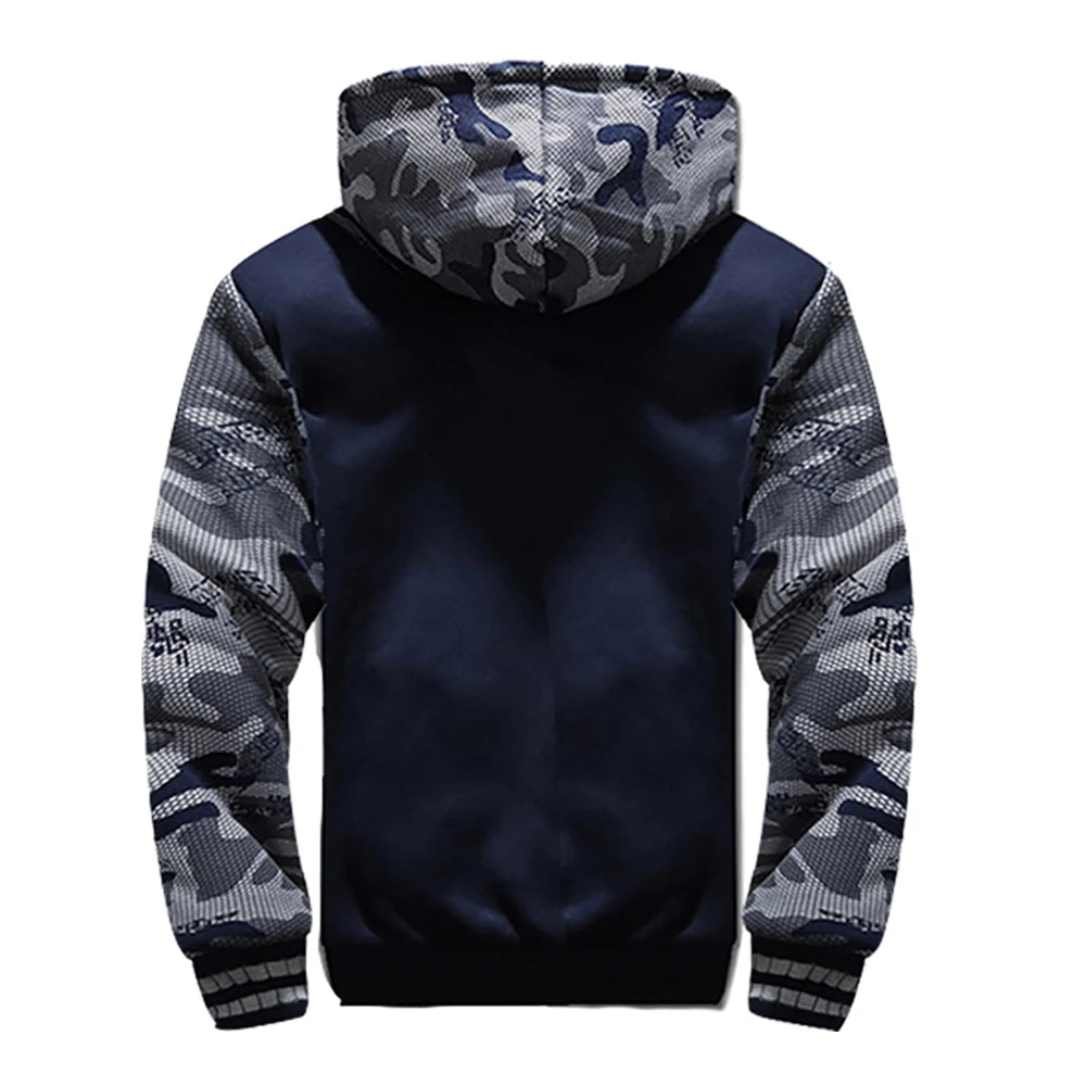 Männer - Jacke - Camouflage - Fleece - Lässig - Winter