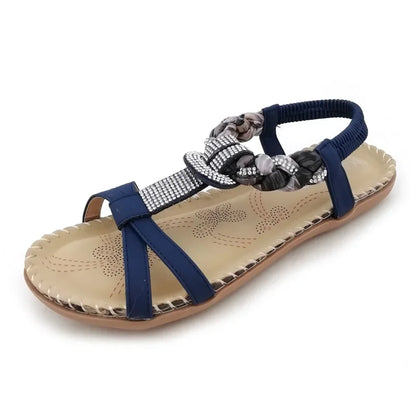 Damen - Flache Sandalen - Bohemian Diamond - Strandpantoffeln - Sommer