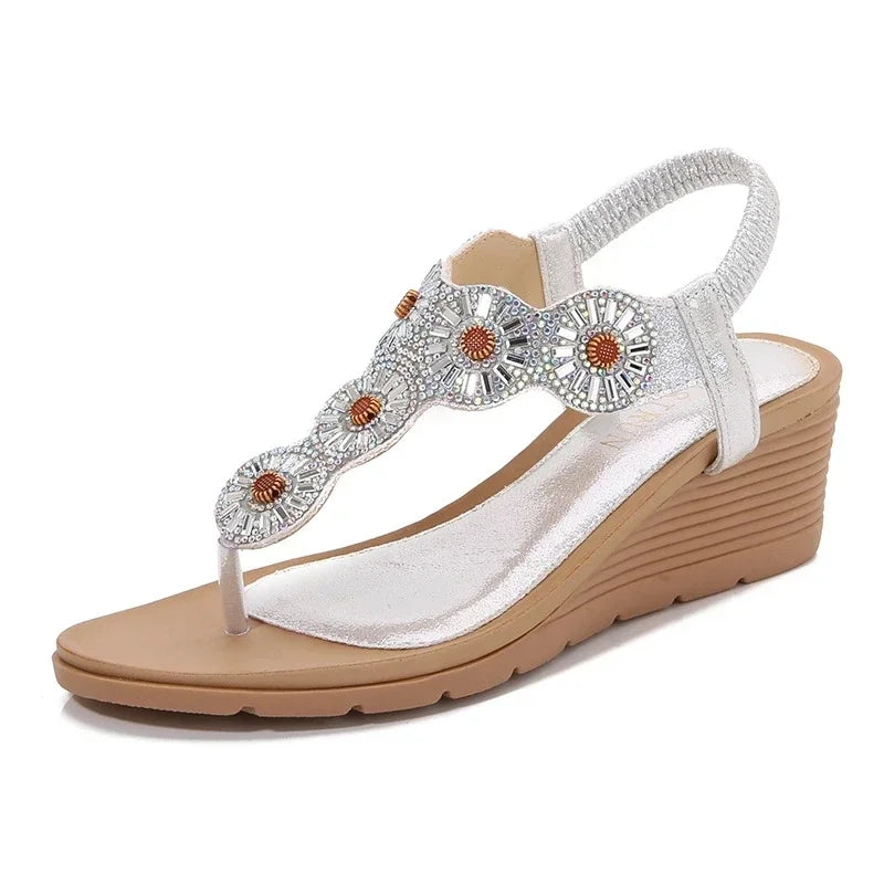 Damen- Sandalen- böhmisches Strassdesign- Gummi- Sommer