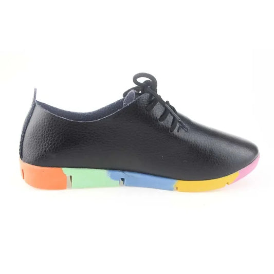 Damen-Schuhe- bunte flache Unterseite- Spaltleder- Sommer