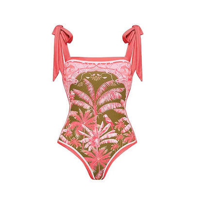 Damen- Bikini- Blumendesign Träger Einteiler- Elasthan- Sommer