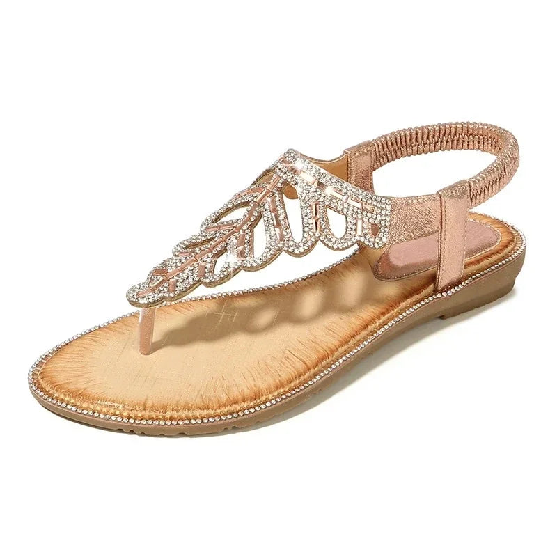 Damen - Sandalen - Sleehakken - Bohemian Crystal - Sommer