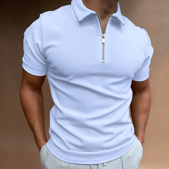 Lässiges Poloshirt mit halbem Reißverschluss für Männer