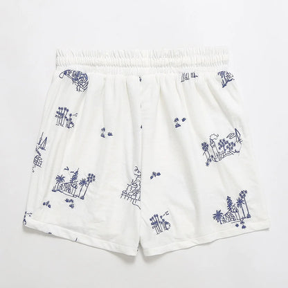 Damen - Shorts - Lässig - Bestickt - Sommer